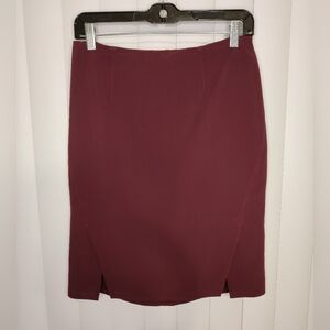 WHBM burgundy pencil skirt size 6